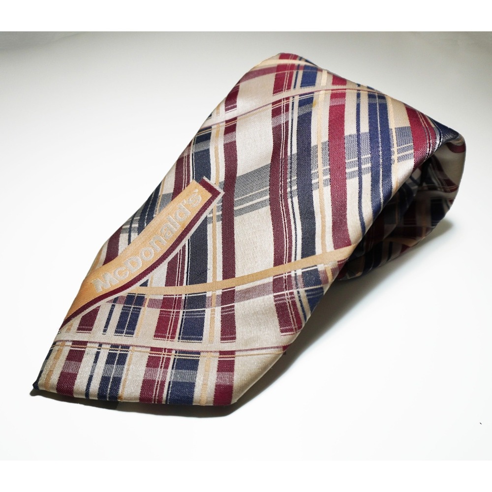 McDonald's 2013 Corporate Manager Tie Yellow Red Blue Stripe Vintage Retro Style